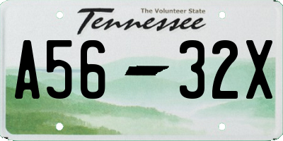 TN license plate A5632X