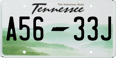 TN license plate A5633J