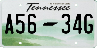 TN license plate A5634G
