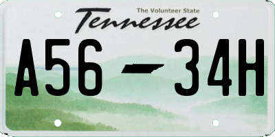 TN license plate A5634H