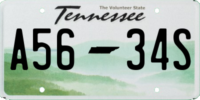 TN license plate A5634S