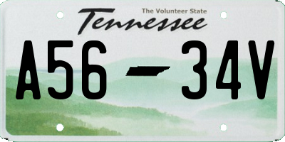 TN license plate A5634V