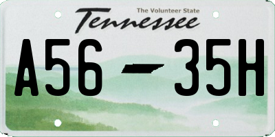 TN license plate A5635H