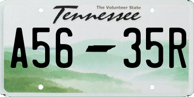 TN license plate A5635R