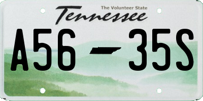 TN license plate A5635S