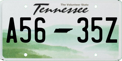 TN license plate A5635Z