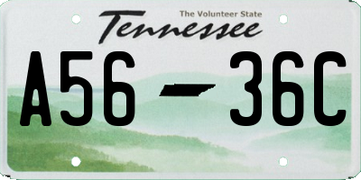 TN license plate A5636C