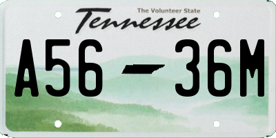 TN license plate A5636M