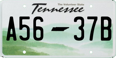 TN license plate A5637B