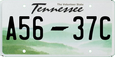 TN license plate A5637C