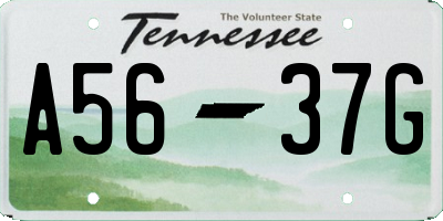 TN license plate A5637G
