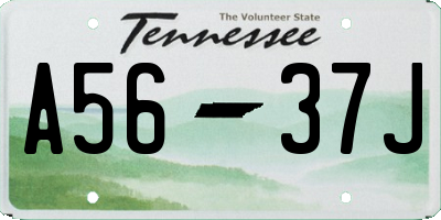 TN license plate A5637J