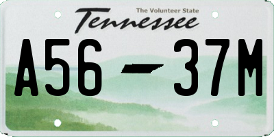 TN license plate A5637M