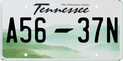 TN license plate A5637N