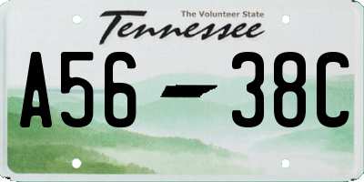 TN license plate A5638C
