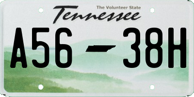 TN license plate A5638H