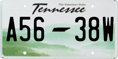 TN license plate A5638W