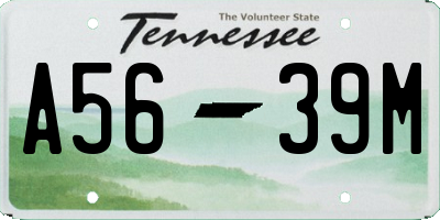 TN license plate A5639M