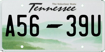 TN license plate A5639U