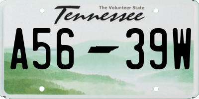 TN license plate A5639W
