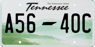 TN license plate A5640C