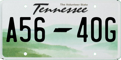 TN license plate A5640G