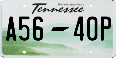TN license plate A5640P