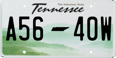 TN license plate A5640W
