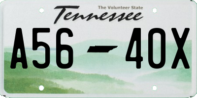 TN license plate A5640X