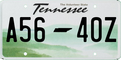 TN license plate A5640Z