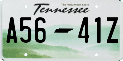 TN license plate A5641Z