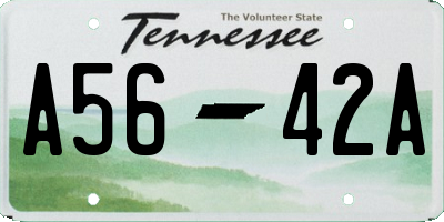TN license plate A5642A