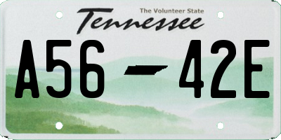 TN license plate A5642E
