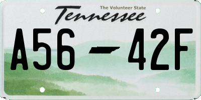 TN license plate A5642F