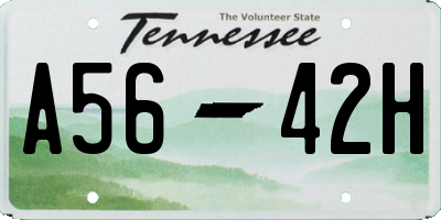 TN license plate A5642H