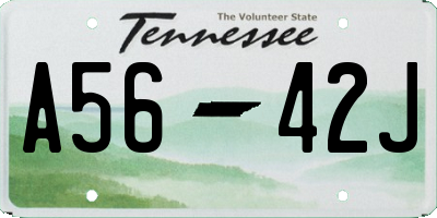 TN license plate A5642J