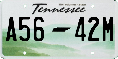 TN license plate A5642M