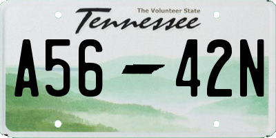 TN license plate A5642N
