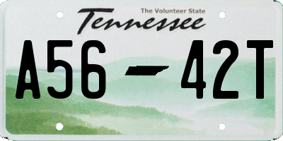TN license plate A5642T