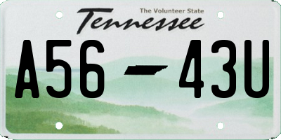 TN license plate A5643U