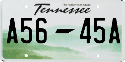 TN license plate A5645A