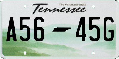 TN license plate A5645G