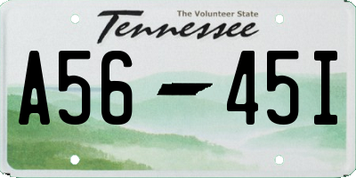 TN license plate A5645I