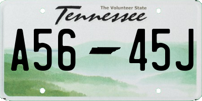 TN license plate A5645J