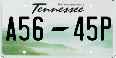 TN license plate A5645P