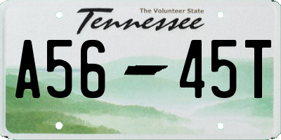 TN license plate A5645T