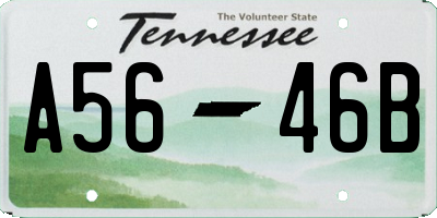 TN license plate A5646B