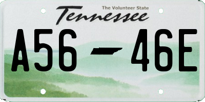 TN license plate A5646E