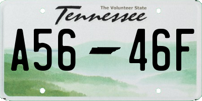 TN license plate A5646F