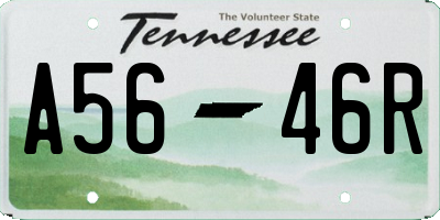 TN license plate A5646R